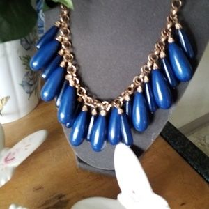 Colbalt Blue Teardrop Statement Necklace #202